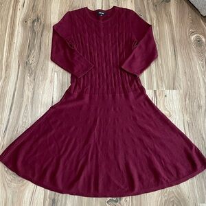 NWOT Nine West Burgundy Long Sleeve Sweater Dress